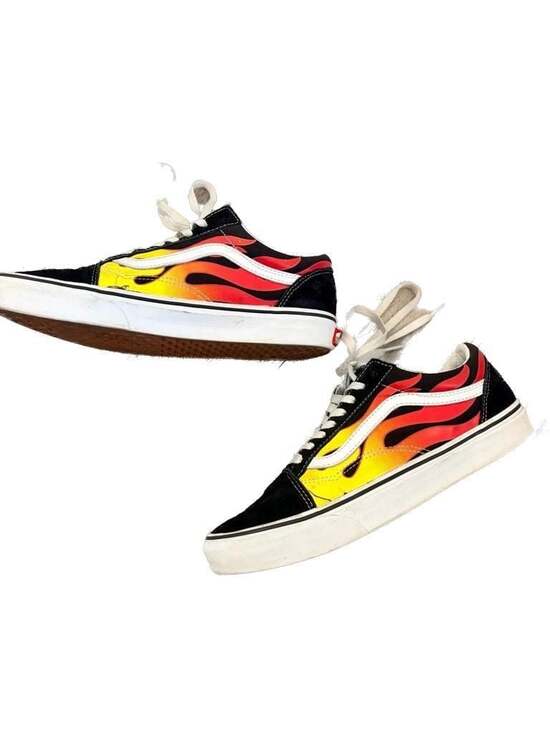 Vans Old Skool Flames Black/True White Sneakers Men's 8.5 / Women's 10 - Picture 3 of 5